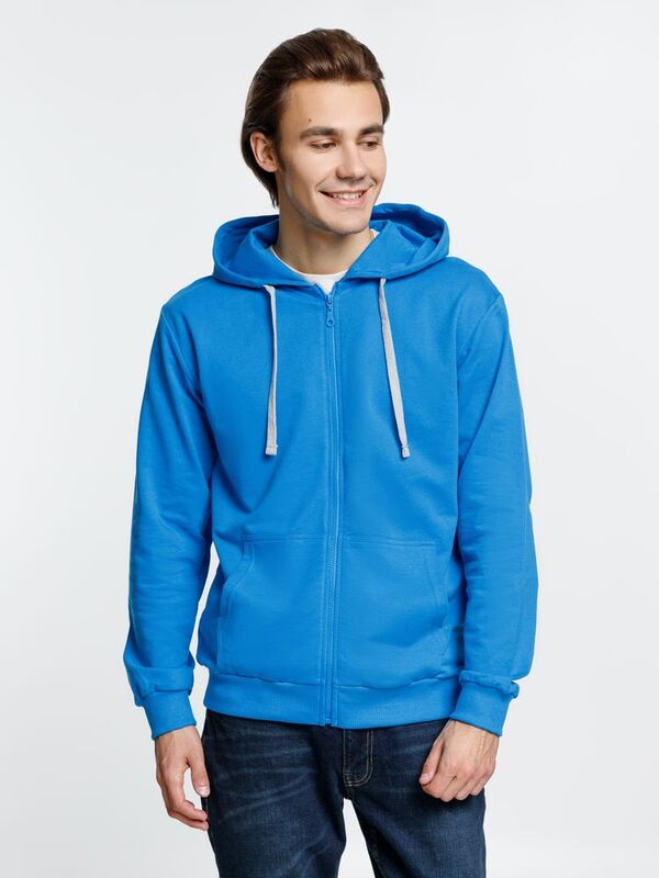 Толстовка на молнии с капюшоном Siverga, бирюзовая арт.6895.14