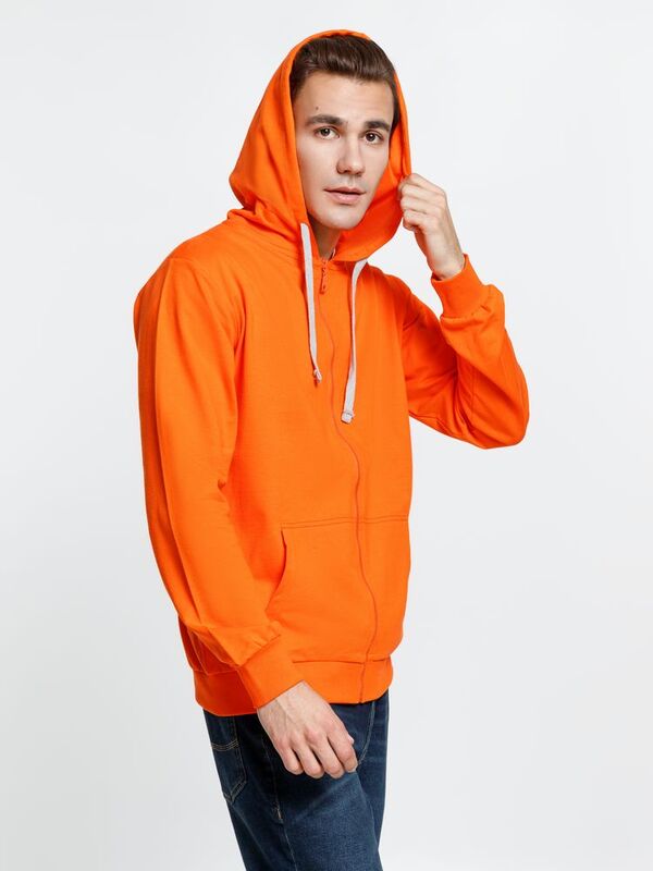 Толстовка на молнии с капюшоном Siverga, оранжевая арт.6895.20