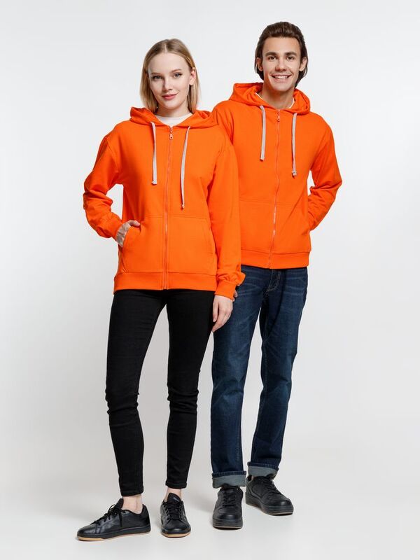 Толстовка на молнии с капюшоном Siverga, оранжевая арт.6895.20