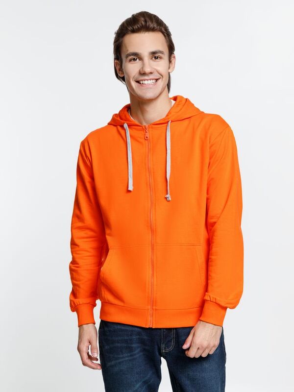 Толстовка на молнии с капюшоном Siverga, оранжевая арт.6895.20