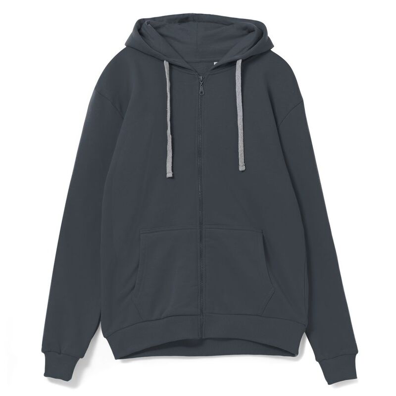 Толстовка на молнии с капюшоном Siverga, темно-серая (графит) арт.6895.10