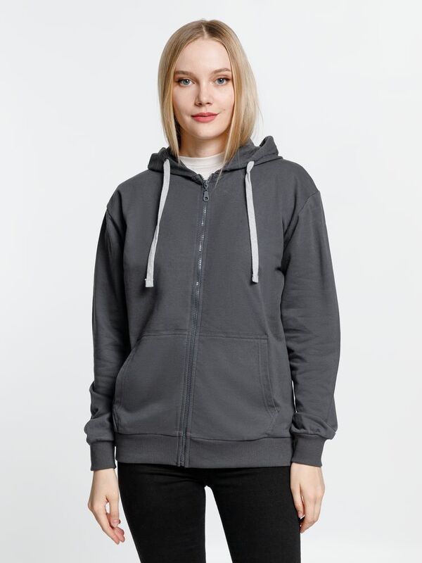 Толстовка на молнии с капюшоном Siverga, темно-серая (графит) арт.6895.10
