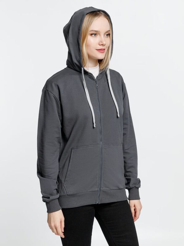 Толстовка на молнии с капюшоном Siverga, темно-серая (графит) арт.6895.10