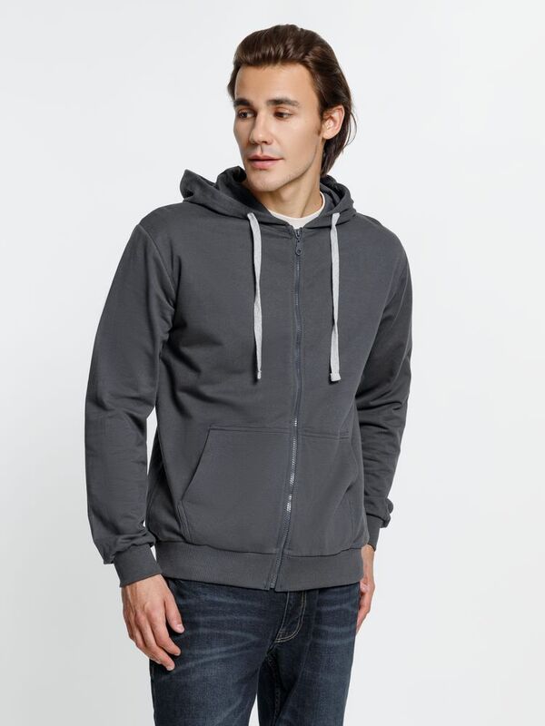 Толстовка на молнии с капюшоном Siverga, темно-серая (графит) арт.6895.10