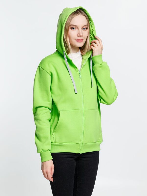 Толстовка на молнии с капюшоном Siverga Heavy, зеленое яблоко арт.6927.94