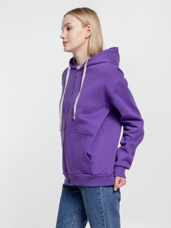 Толстовка на молнии с капюшоном Siverga Heavy, фиолетовая арт.6927.78
