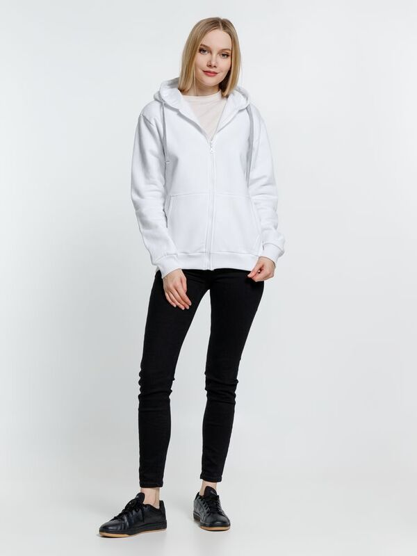 Толстовка на молнии с капюшоном Siverga Heavy, белая (белоснежная) арт.6927.61