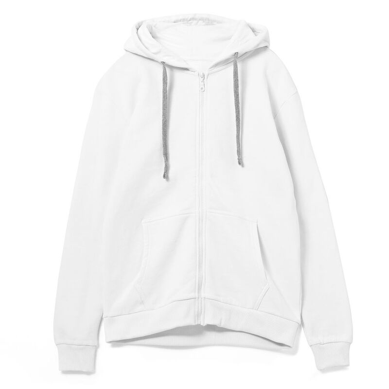 Толстовка на молнии с капюшоном Siverga Heavy, белая (белоснежная) арт.6927.61