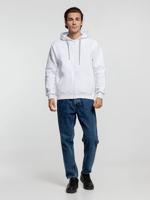 Толстовка на молнии с капюшоном Siverga Heavy, белая (белоснежная) арт.6927.61