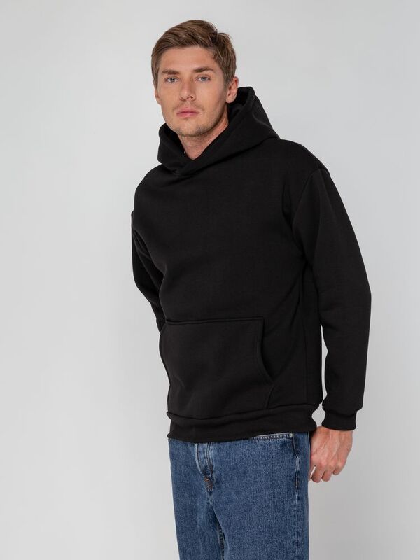 Худи унисекс оверсайз Full Swing, черное арт.15541.30