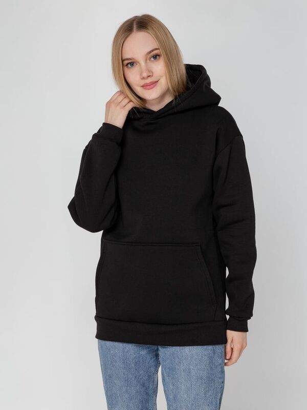 Худи унисекс оверсайз Full Swing, черное арт.15541.30