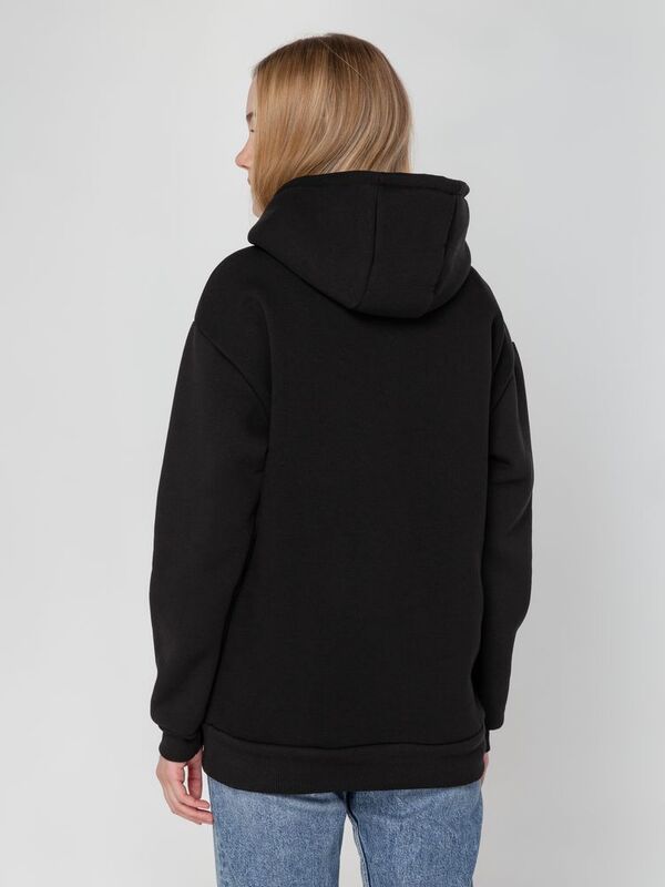 Худи унисекс оверсайз Full Swing, черное арт.15541.30