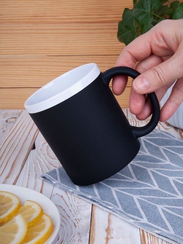 Кружка StopSpot с покрытием софт-тач, черная арт.19003.30