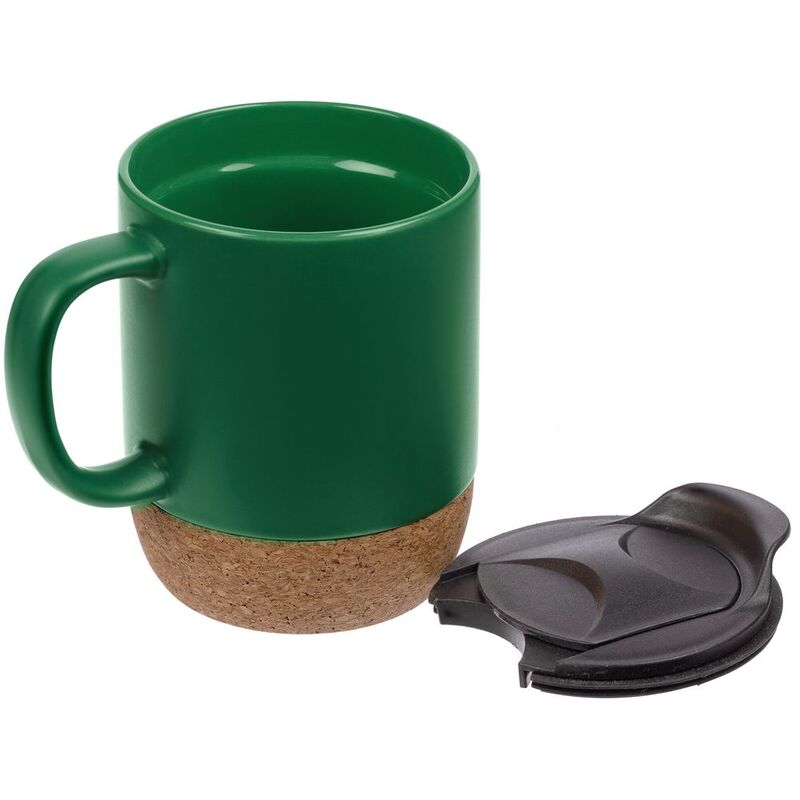 Кружка с пробковой подставкой Corky Walk, зеленая арт.12893.90