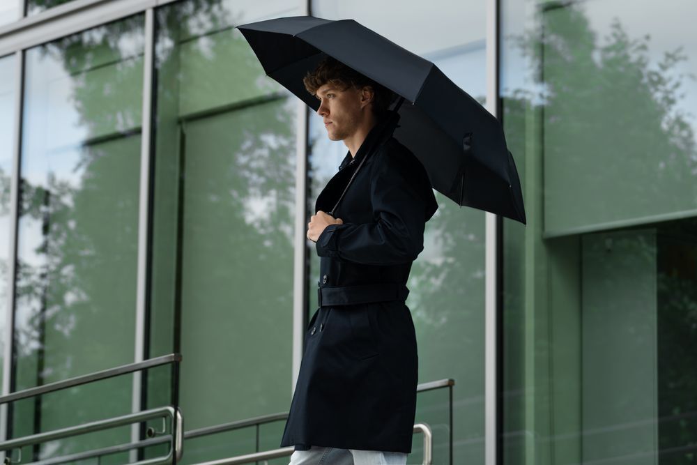 Зонт складной Ribbo, черный арт.17905.30