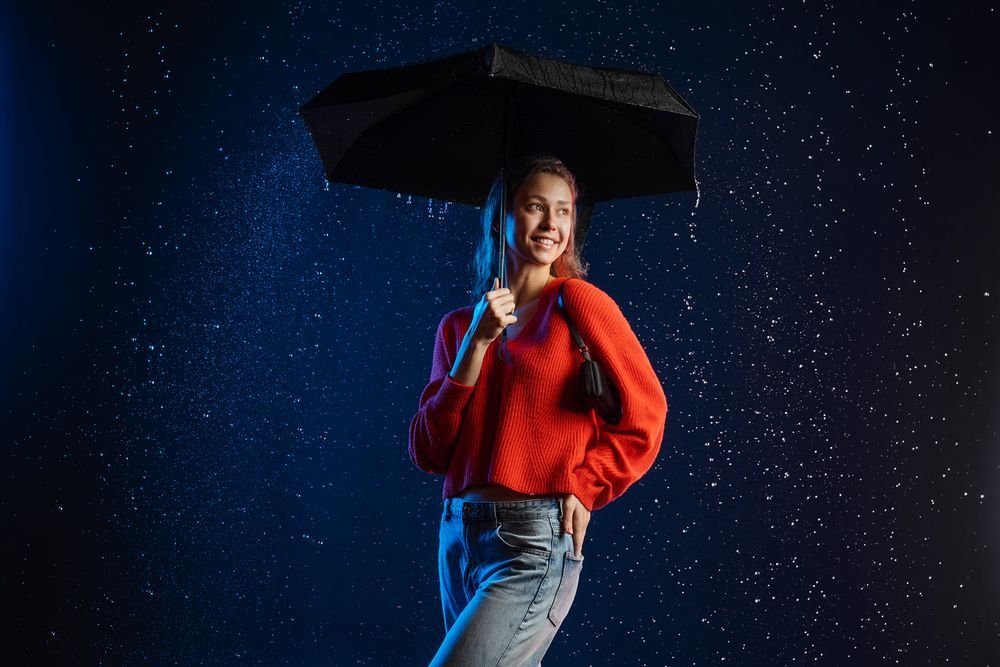 Зонт складной Color Action, в кейсе, черный арт.15842.30