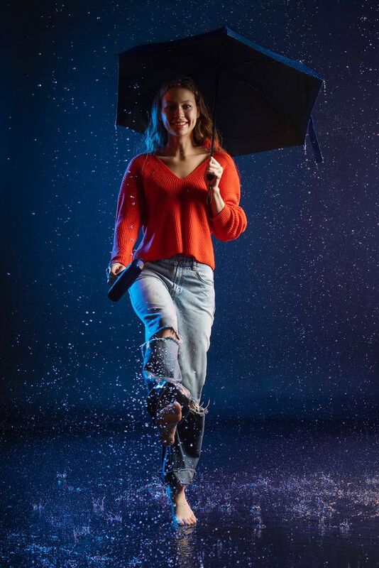 Зонт складной Color Action, в кейсе, черный арт.15842.30