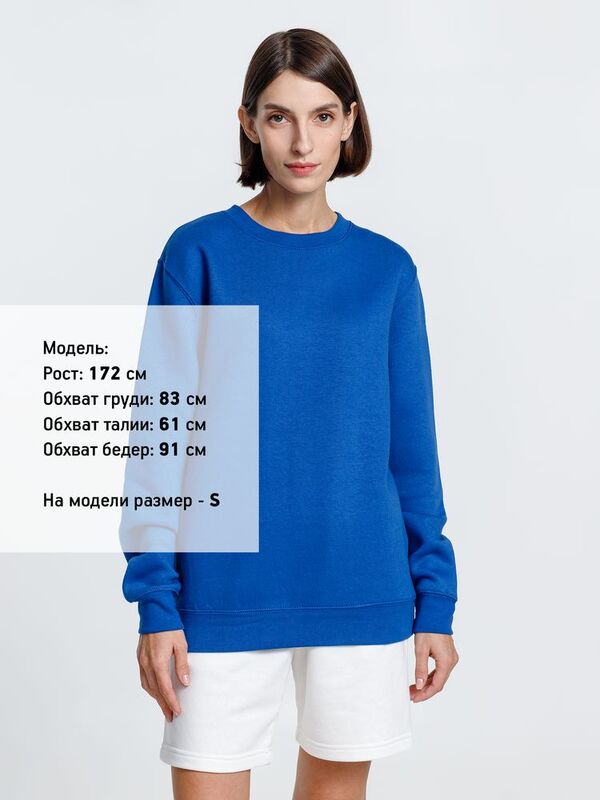 Свитшот унисекс Delta, ярко-синий арт.16275.44