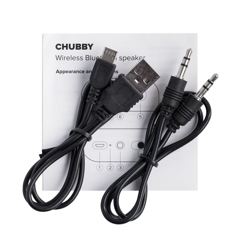 Беспроводная колонка Chubby, серая с голубым арт.7557.14