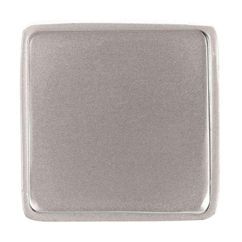 Квадратный шильдик на резинку Epoxi, матовый серебристый арт.16251.10