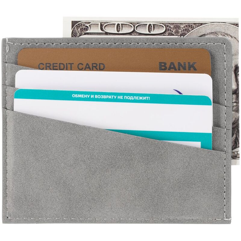Чехол для карточек Nubuk, светло-серый арт.18081.11