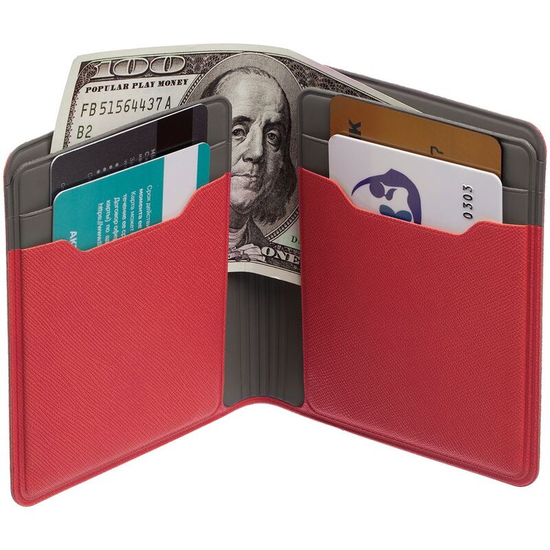 Картхолдер с отделением для купюр Dual, красный арт.15623.51