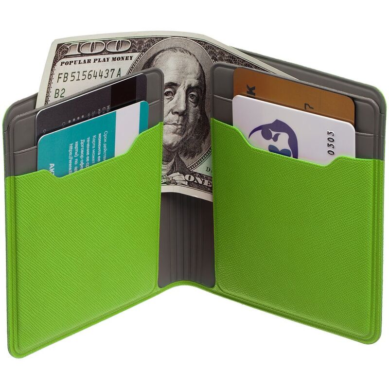 Картхолдер с отделением для купюр Dual, зеленый арт.15623.91