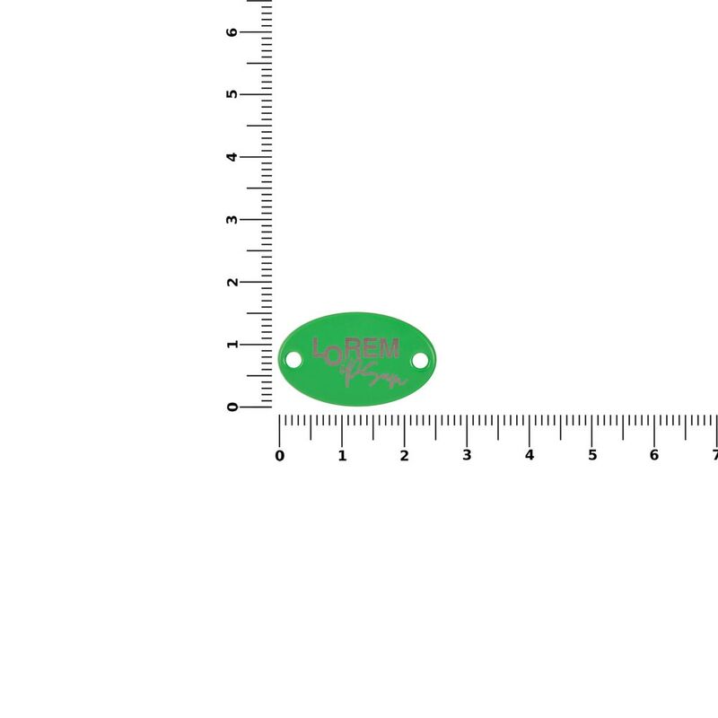 Шильдик металлический Alfa Oval, зеленый неон арт.13843.94