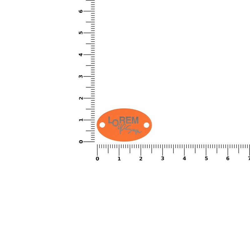 Шильдик металлический Alfa Oval, оранжевый неон арт.13843.22