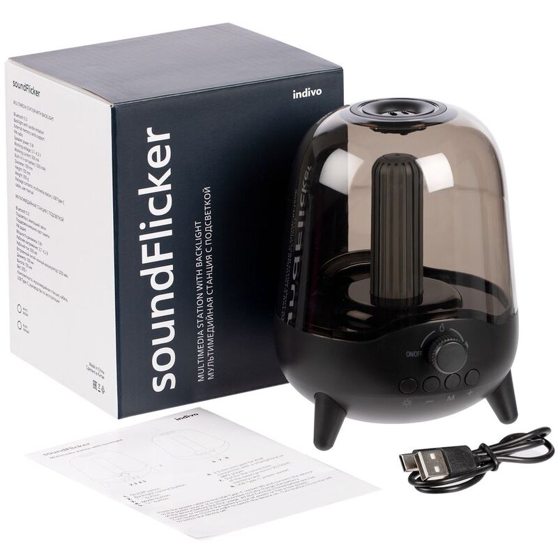 Беспроводная колонка с подсветкой soundFlicker, черная арт.15721