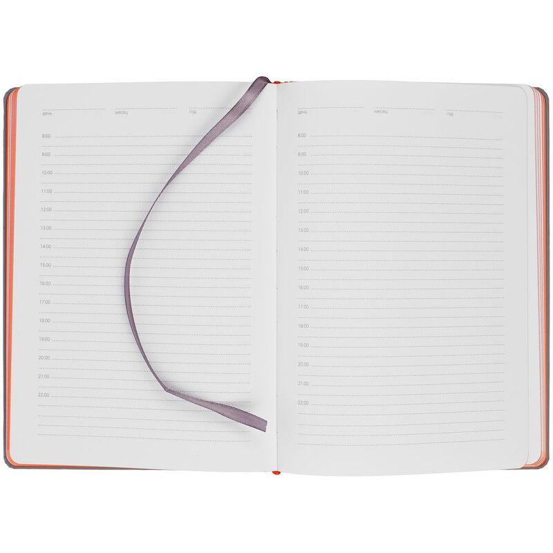 Ежедневник Spain Shall на заказ, недатированный, серый с оранжевым арт.16403.12