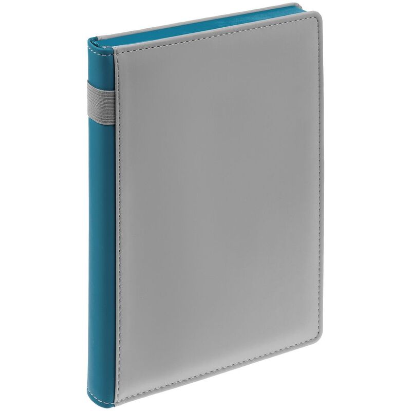Ежедневник Spain Shall на заказ, недатированный, серый с бирюзовым арт.16403.49