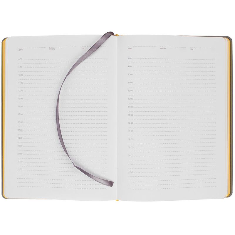 Ежедневник Spain Shall на заказ, недатированный, серый с желтым арт.16403.18