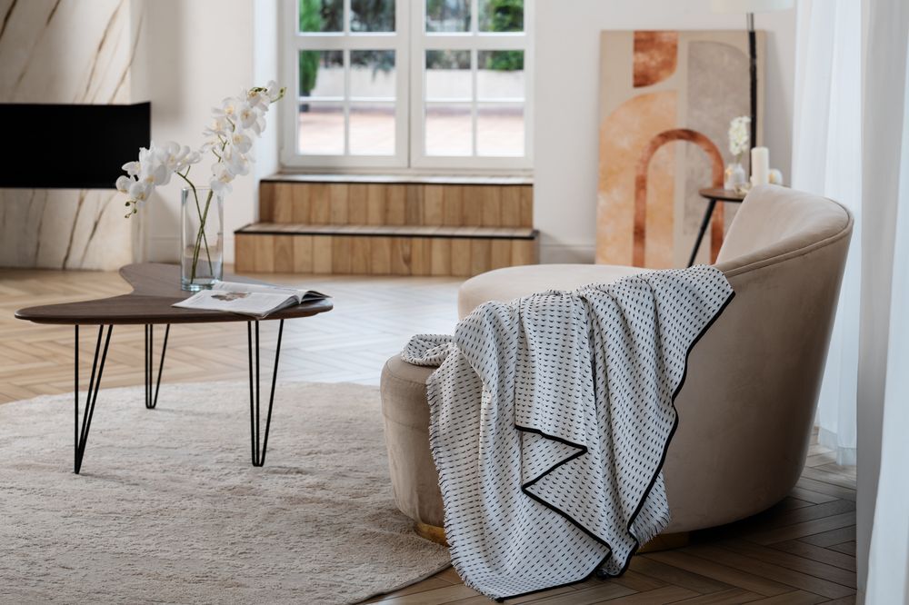 Плед Fringy, белый с черным арт.16742.63