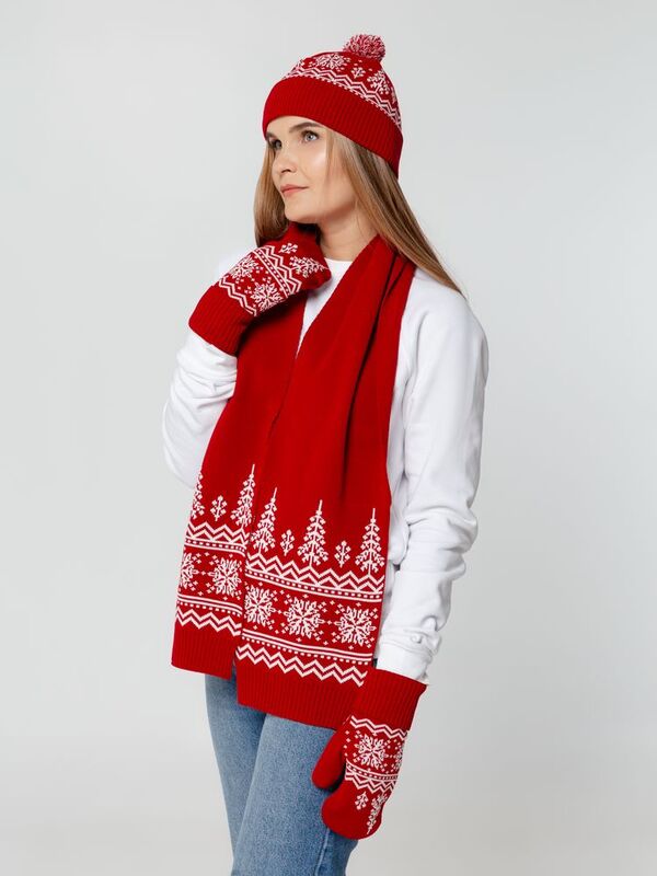 Шапка Elnik, красная с молочно-белым арт.16739.65