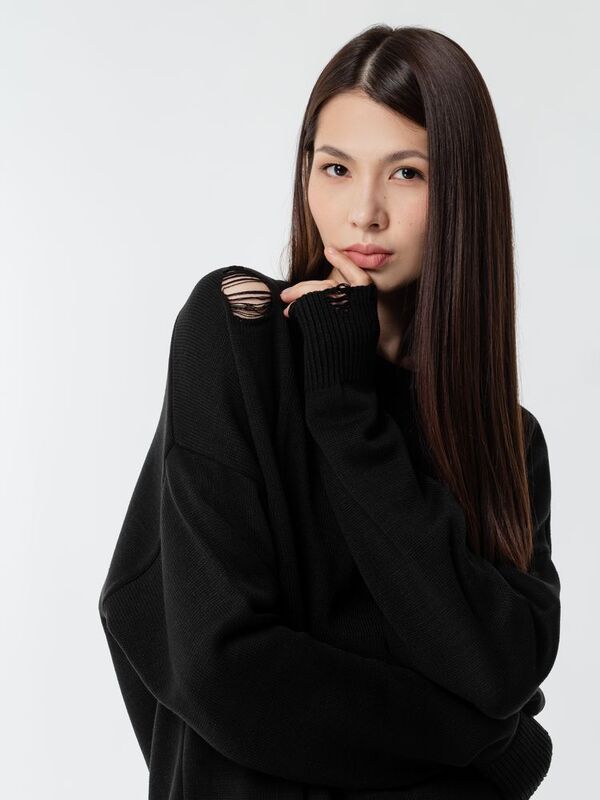 Джемпер оверсайз унисекс Grunge, черный арт.16732.30