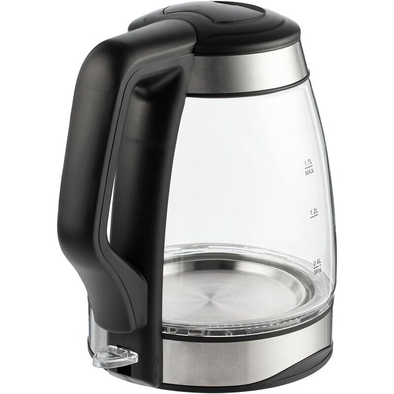 Электрический чайник Lumimore, стеклянный, серебристо-черный арт.16744.13