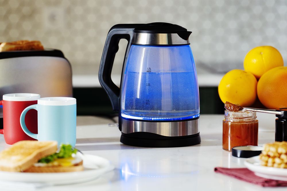 Электрический чайник Lumimore, стеклянный, серебристо-черный арт.16744.13