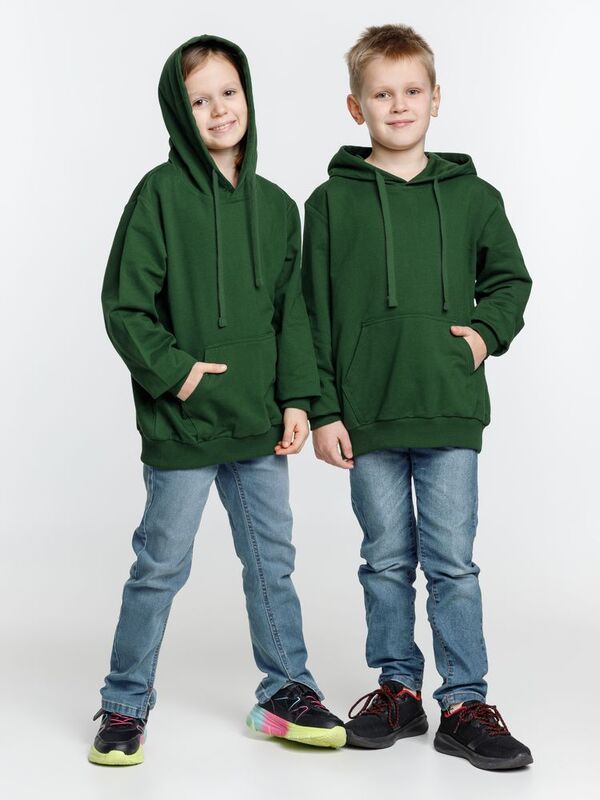 Худи детское Kirenga Kids 2.0, темно-зеленое арт.16211.90