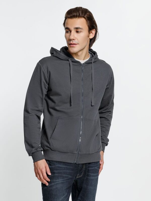 Толстовка на молнии с капюшоном Siverga 2.0, темно-серая (графит) арт.16213.10