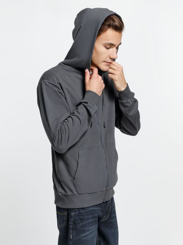 Толстовка на молнии с капюшоном Siverga 2.0, темно-серая (графит) арт.16213.10