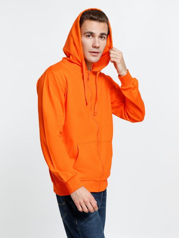 Толстовка на молнии с капюшоном Siverga 2.0, оранжевая арт.16213.20