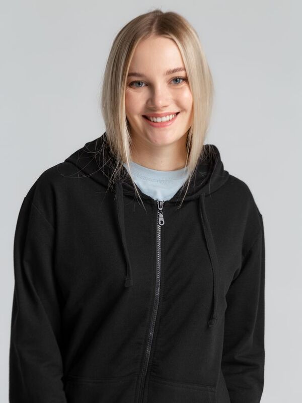 Толстовка на молнии с капюшоном Siverga 2.0, черная арт.16213.30