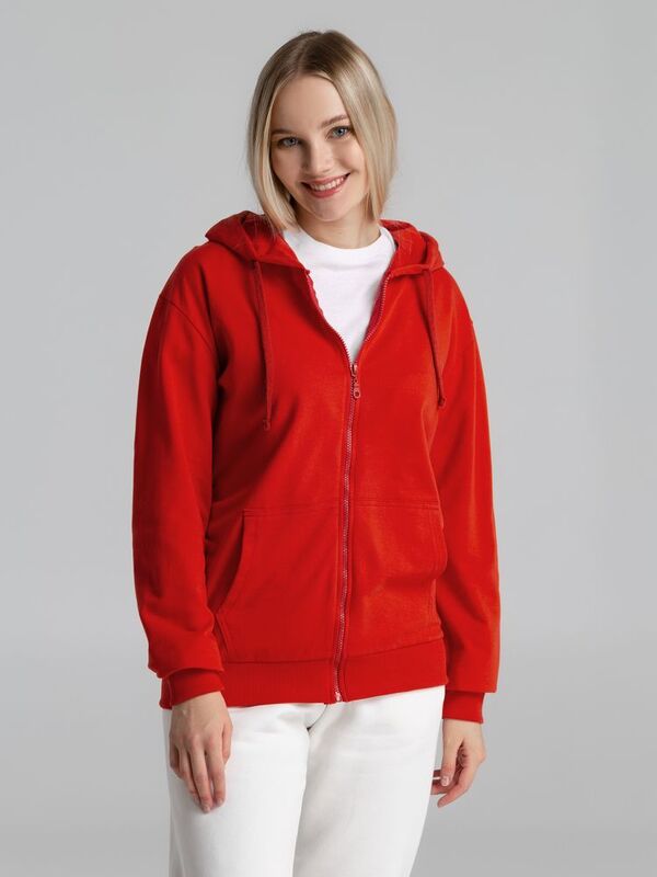 Толстовка на молнии с капюшоном Siverga 2.0, красная арт.16213.50