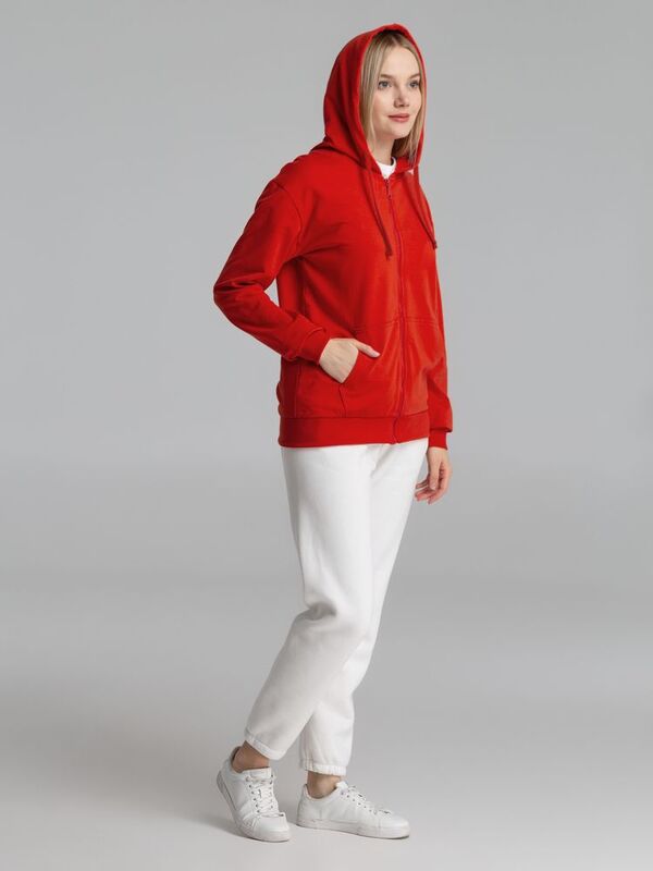 Толстовка на молнии с капюшоном Siverga 2.0, красная арт.16213.50