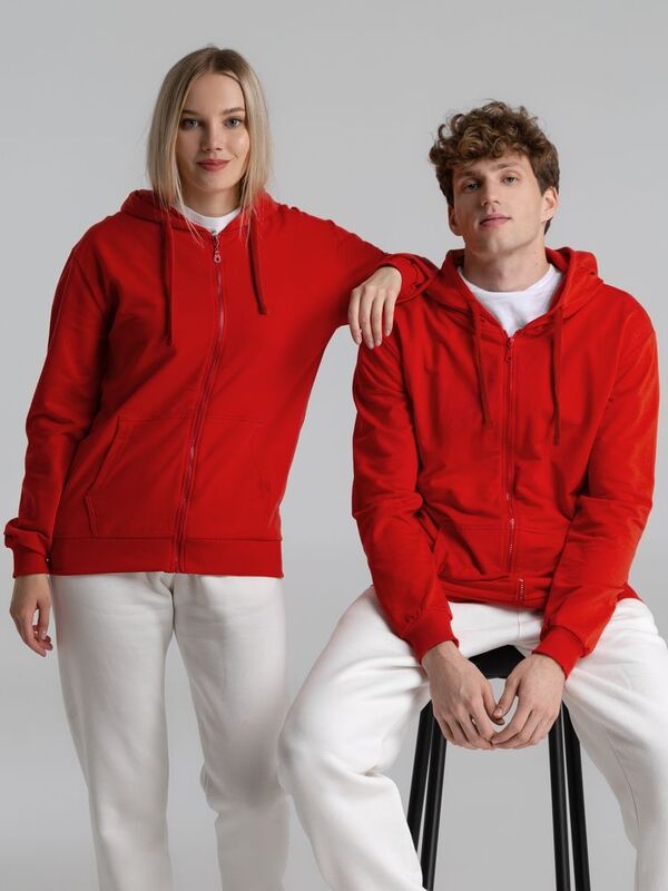 Толстовка на молнии с капюшоном Siverga 2.0, красная арт.16213.50