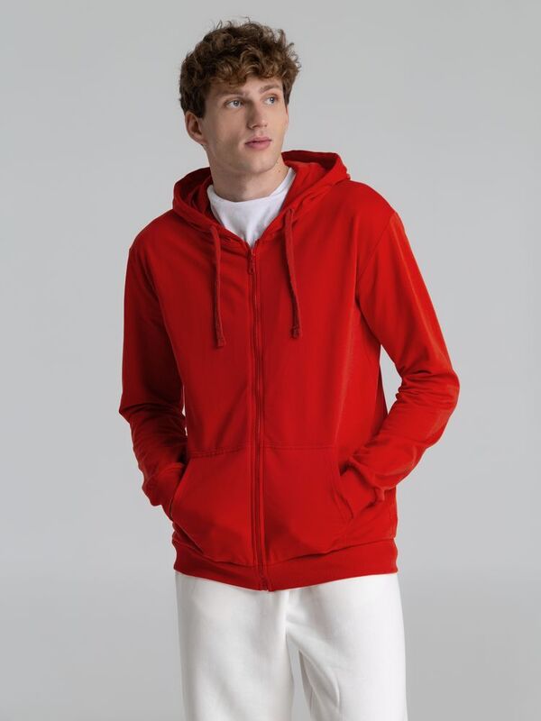 Толстовка на молнии с капюшоном Siverga 2.0, красная арт.16213.50