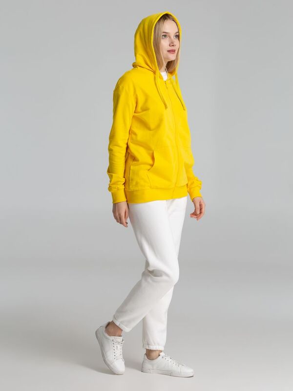 Толстовка на молнии с капюшоном Siverga 2.0, желтая арт.16213.80