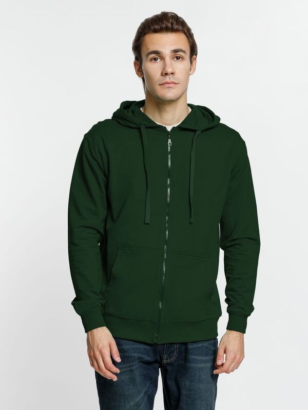 Толстовка на молнии с капюшоном Siverga 2.0, темно-зеленая арт.16213.90