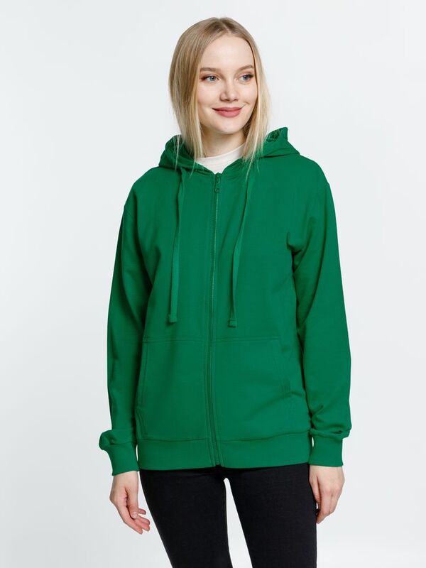Толстовка на молнии с капюшоном Siverga 2.0, зеленая арт.16213.92